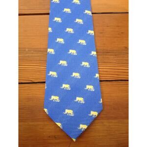 Thailand Golden Elephant Pattern 100% Thai Silk Classic Mens Neck Tie 4"